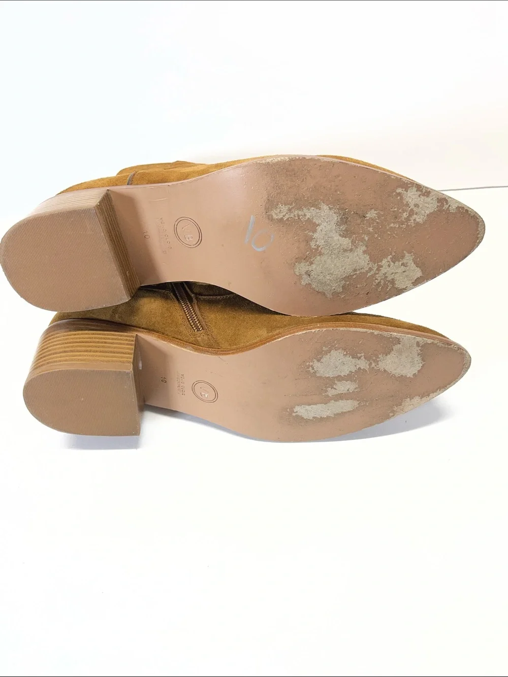 Veronica Beard Suede Ankle Booties in Cognac Brown
